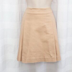 Classic Pleated Cotton Khaki Skirt